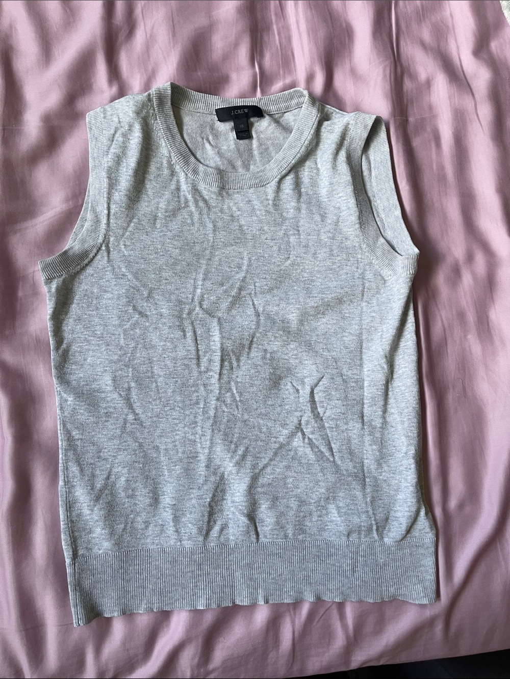 J. Crew Light Gray Sleeveless Knit Shell